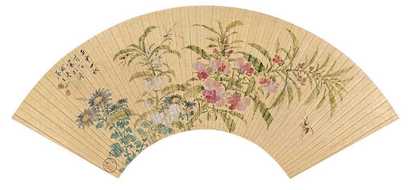 刘德六 壬申（1872年）作 秋花烂漫 镜心